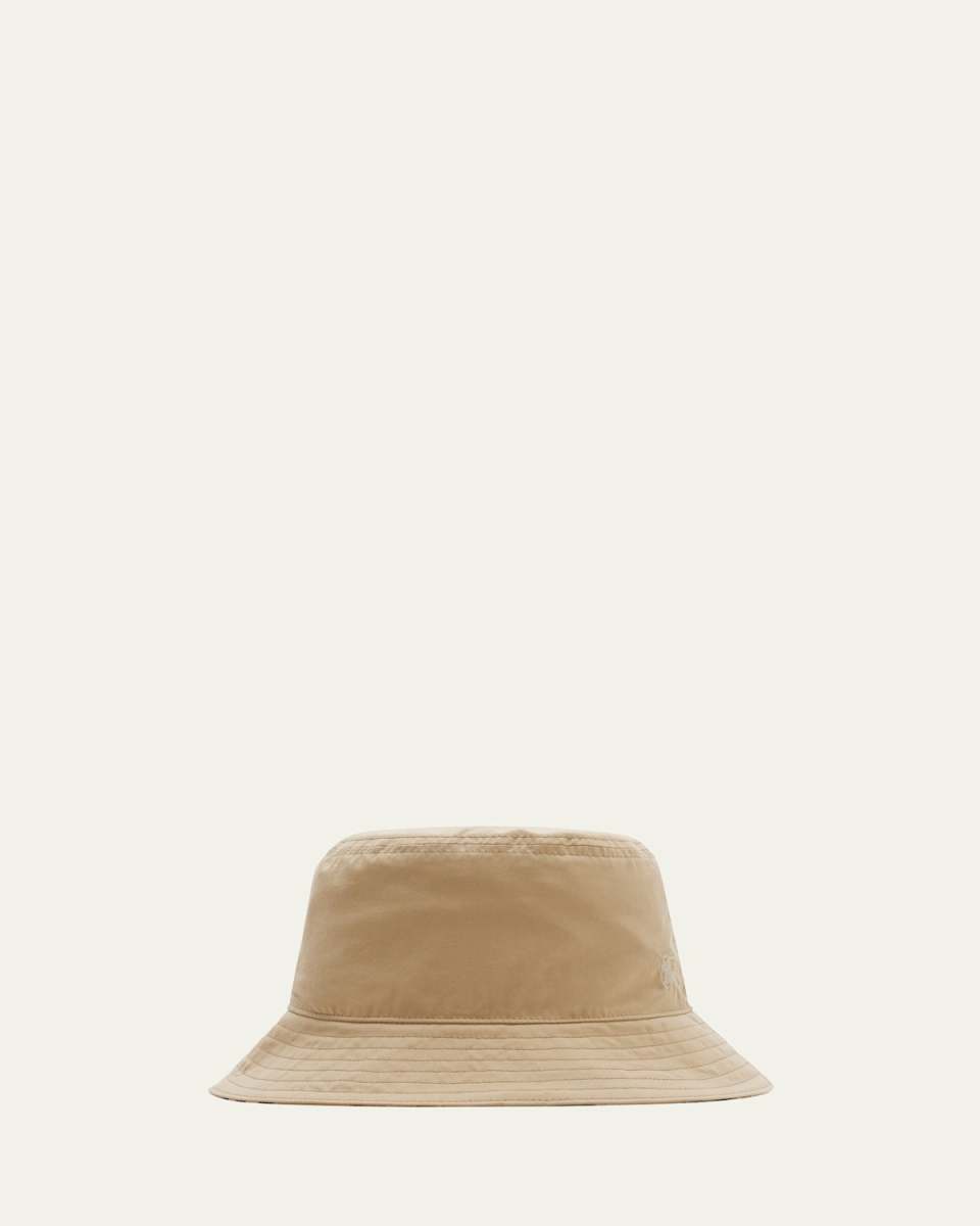 Gabardine Reversible Check-Print Bucket Hat